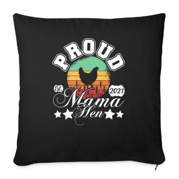 Proud Mommy Hen Retro Sun Circle - Sofa pillowcase 17,3'' x 17,3'' (45 x 45 cm) - black - Front