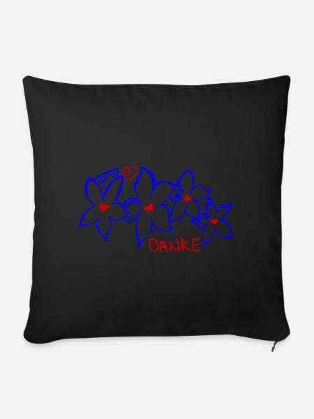 Danke - Sofakissenbezug 45 x 45 cm - Schwarz