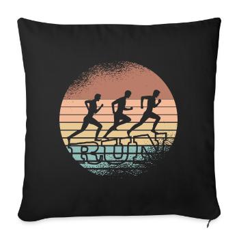 Retro Sunset Runner Trio - Sofa pillowcase 17,3'' x 17,3'' (45 x 45 cm) - black - Front