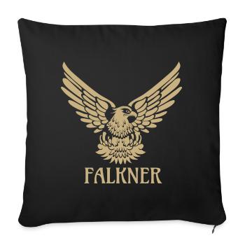 Falkner Falke Adler Greifvogel Falknerei Geschenk - Sofakissenbezug 45 x 45 cm - Schwarz - Vorne