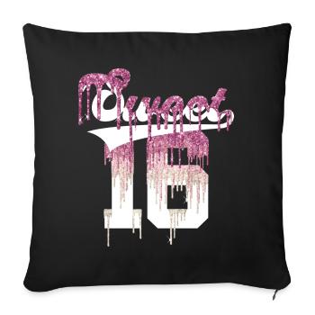 SWEET 16 FINALLY 16TH BIRTHDAY - Sofa pillowcase 17,3'' x 17,3'' (45 x 45 cm) - black - Front