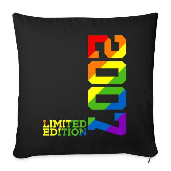 LGBTQ 2007 ARC-EN-CIEL QUEER 18E ANNIVERSAIRE PRIDE - Housse de coussin décorative 45 x 45 cm - noir - Devant