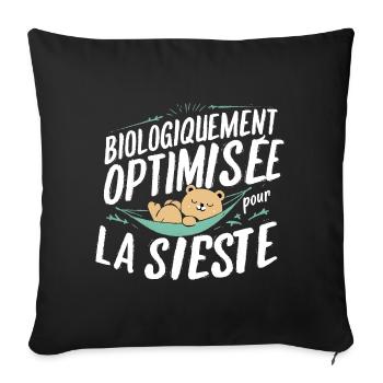 Biologiquement Optimisée pour la Sieste - Housse de coussin décorative 45 x 45 cm - noir - Devant