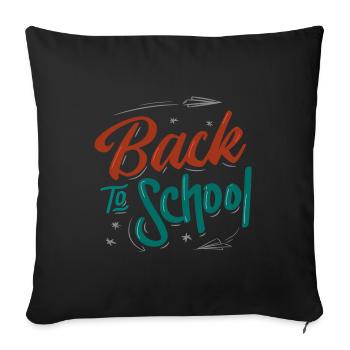 Back to school - Sofa pillowcase 17,3'' x 17,3'' (45 x 45 cm) - black - Front