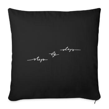 step by step - Sofa pillowcase 17,3'' x 17,3'' (45 x 45 cm) - black - Front