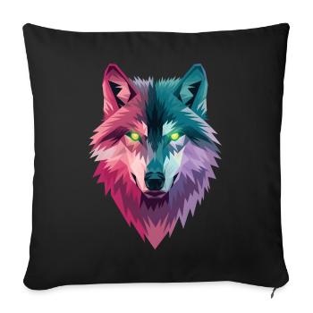Geisterwolf - Sofakissenbezug 45 x 45 cm - Schwarz - Vorne