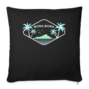 Logo Idylle de l’île Bora Bora - Housse de coussin décorative 45 x 45 cm - noir - Devant