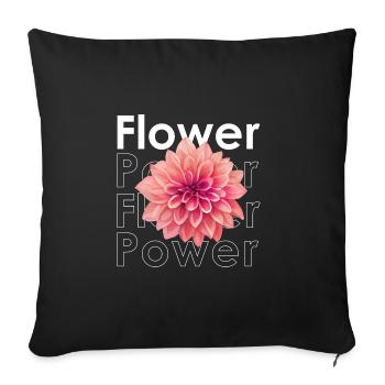 Flower Power - Sofa pillowcase 17,3'' x 17,3'' (45 x 45 cm) - black - Front