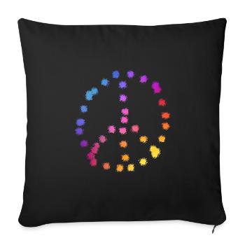 PEACESYMBOLYMUTICKOLOR - Sofa pillowcase 17,3'' x 17,3'' (45 x 45 cm) - black - Front