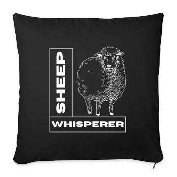 Schafflüsterer - Tierliebhaber - Sofakissenbezug 45 x 45 cm - Schwarz - Vorne