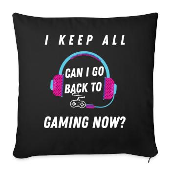 Kann ich zum Gaming-Abschlussgeschenk zurückkehren? - Sofakissenbezug 45 x 45 cm - Schwarz - Vorne
