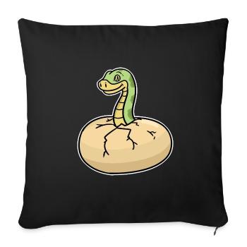 Faszinierende Python Würgeschlange - Sofakissenbezug 45 x 45 cm - Schwarz - Vorne