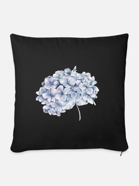 Blume - Sofakissenbezug 45 x 45 cm - Schwarz