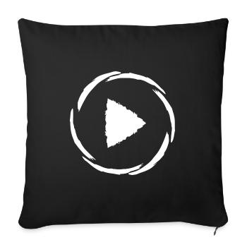 Play Symbol Button Knopf - Sofakissenbezug 45 x 45 cm - Schwarz - Vorne