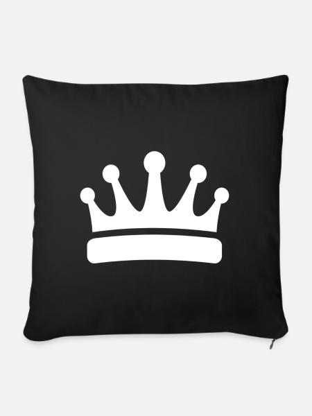 Königliche Krone – Weiße Silhouette - Sofakissenbezug 45 x 45 cm - Schwarz