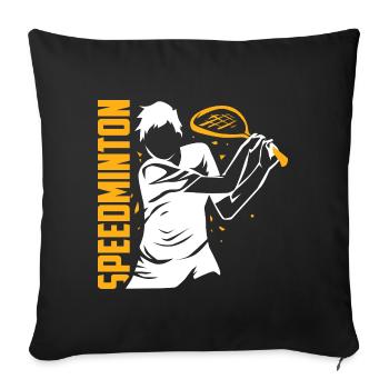 Wendiger Speedminton Freizeitspieler - Sofakissenbezug 45 x 45 cm - Schwarz - Vorne