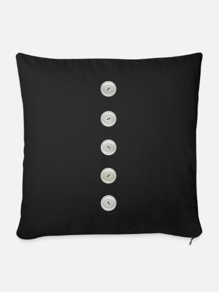 Knopf Knöpfe Illusion 5 Fake Punkte lustig schick - Sofakissenbezug 45 x 45 cm - Schwarz