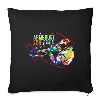 Präziser Armbrustschütze Mittelalter - Sofakissenbezug 45 x 45 cm - Schwarz - Vorne
