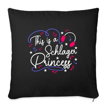 Schlager Prinzessin Schlagermusik Schlagerparty - Sofakissenbezug 45 x 45 cm - Schwarz - Vorne