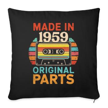 1959 Geburtstag Original 60er 50er Kassette Retro - Sofakissenbezug 45 x 45 cm - Schwarz - Vorne