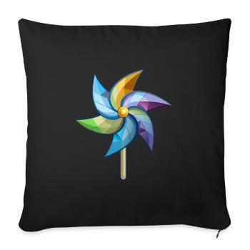 Pinwheel - Sofakissenbezug 45 x 45 cm - Schwarz - Vorne