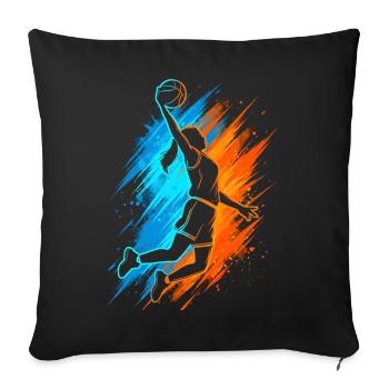 Basketball Damen Mädchen Basketballer Kinder - Sofakissenbezug 45 x 45 cm - Schwarz - Vorne