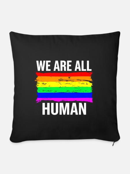 We Are All Human - Sofakissenbezug 45 x 45 cm - Schwarz