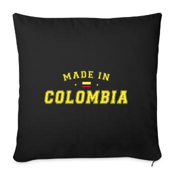 Made in Colombia | College Look Geschenk - Sofakissenbezug 45 x 45 cm - Schwarz - Vorne