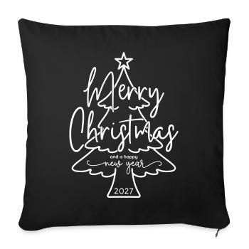 Merry Christmas and a Happy New Year 2027 - Sofakissenbezug 45 x 45 cm - Schwarz - Vorne