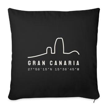 Koordinaten von Gran Canaria - Sofakissenbezug 45 x 45 cm - Schwarz - Vorne
