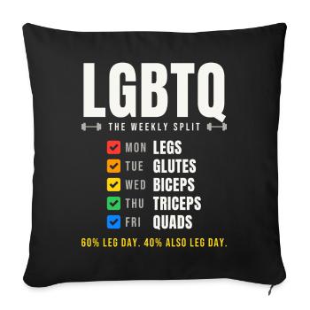 LGBTQ The Weekly Split Trainingsplan - Sofakissenbezug 45 x 45 cm - Schwarz - Vorne