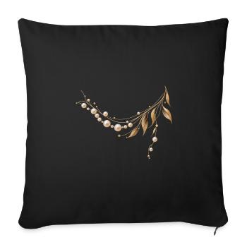 Pearl Elegance – Gold & Pearls - Sofakissenbezug 45 x 45 cm - Schwarz - Vorne