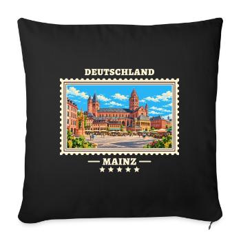 Deutschland Mainz Vintage Reisemarke - Sofakissenbezug 45 x 45 cm - Schwarz - Vorne