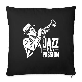 Jazz ist meine Leidenschaft Trompeter Musiker - Sofakissenbezug 45 x 45 cm - Schwarz - Vorne