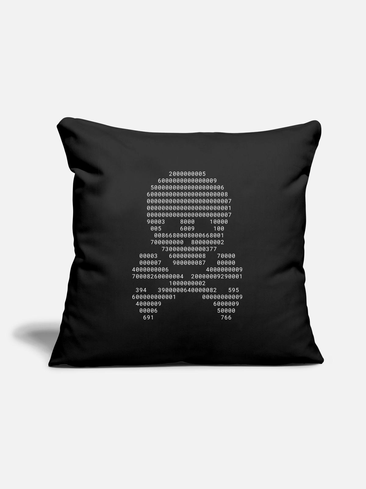 Numerisches Schädeldesign - Sofakissenbezug 45 x 45 cm - Schwarz - Vorne