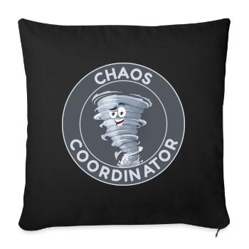 Chaos Coordinator – Lustiger Tornado - Sofakissenbezug 45 x 45 cm - Schwarz - Vorne