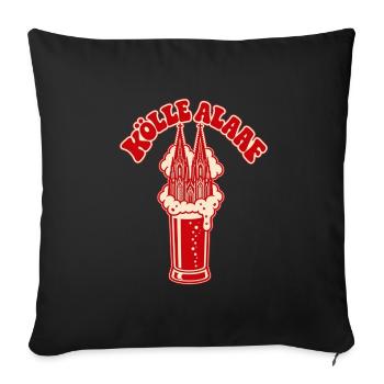 Kölle Alaaf Dom Kölsch Karneval Retro - Sofakissenbezug 45 x 45 cm - Schwarz - Vorne