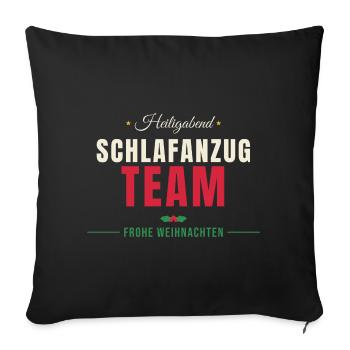 Heiligabend Schlafanzug Team - Familie - Sofakissenbezug 45 x 45 cm - Schwarz - Vorne