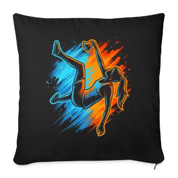 Klettern Berge Kletterer Bouldern Kinder Damen - Sofakissenbezug 45 x 45 cm - Schwarz - Vorne