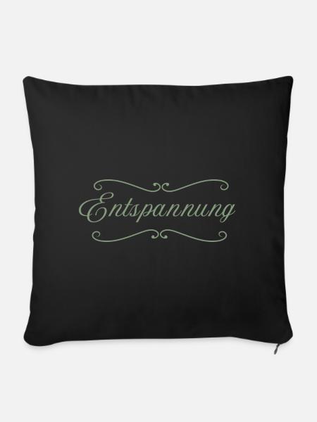 Entspannung - Ruhe - Gelassenheit - Sofakissenbezug 45 x 45 cm - Schwarz
