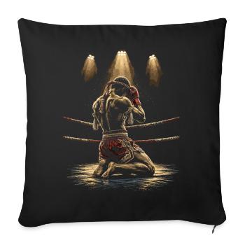 Muay Thai Thaiboxen Thaiboxer - Sofakissenbezug 45 x 45 cm - Schwarz - Vorne