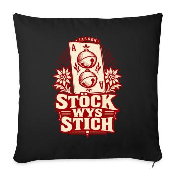 Stöck Wys Stich – Schellen-Ass Retro - Sofakissenbezug 45 x 45 cm - Schwarz - Vorne