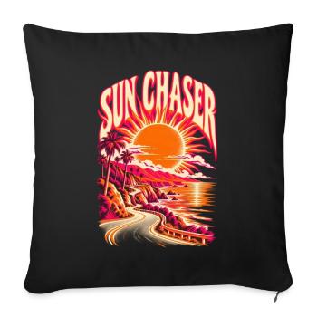 Sun Chaser Retro Sunset - Sofakissenbezug 45 x 45 cm - Schwarz - Vorne