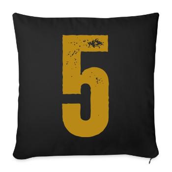 5 - Sofakissenbezug 45 x 45 cm - Schwarz - Vorne