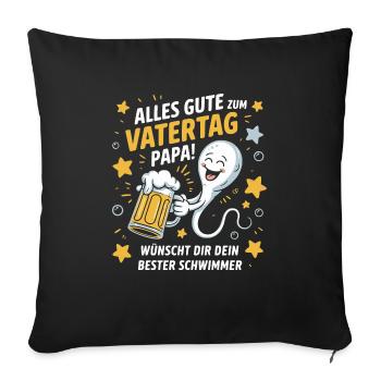 Vatertagsgeschenk Besten Papa Männertag Herrentag - Sofakissenbezug 45 x 45 cm - Schwarz - Vorne