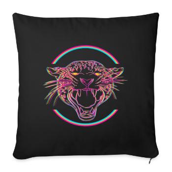 Neon Tiger in Hypercolor Ring - Sofakissenbezug 45 x 45 cm - Schwarz - Vorne