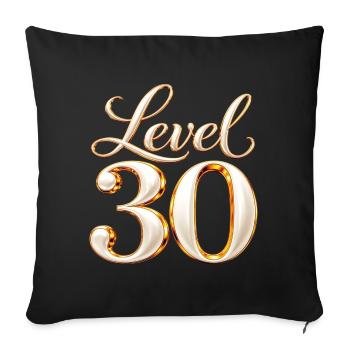 Level 30 Goldschrift Geburtstag - Sofakissenbezug 45 x 45 cm - Schwarz - Vorne