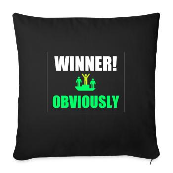 Gewinner: Offensichtlich Neon-Sieg - Sofakissenbezug 45 x 45 cm - Schwarz - Vorne