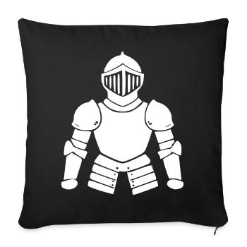 Ritterrüstung weiß Ritter Mittelalter Geschenk - Sofakissenbezug 45 x 45 cm - Schwarz - Vorne