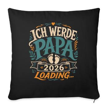 Ich werde Papa Werdender Vater - Sofakissenbezug 45 x 45 cm - Schwarz - Vorne